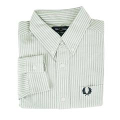 �Z�[��AW FRED PERRY �t���b�h�y���[ �I�b�N�X�t�H�[�h�V���c �����Y �R�b�g�� ��100�� M1736 / OXFORD STRIPE SHIRT �O���[���~�z���C�g