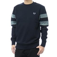 �Z�[��AW FRED PERRY �t���b�h�y���[ �g���[�i�[ �����Y �R�b�g�� ��100�� M1731 / PEACHED TIPPED SLEEVE SWEATSHIRT �l�C�r�[