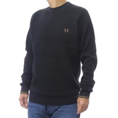 �Z�[��AW FRED PERRY �t���b�h�y���[ �Z�[�^�[ �����Y �N���[�l�b�N�j�b�g �R�b�g�� ��100�� K6507 / WAFFLE STITCH JUMPER �u���b�N