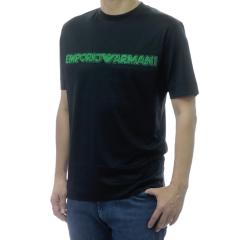 EMPORIO ARMANI �G���|���I�A���}�[�j �����Y �N���[�l�b�NT�V���c EM004520 AF13747 �u���b�N 2026�t�ĐV��