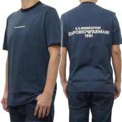 EMPORIO ARMANI �G���|���I�A���}�[�j �����Y �N���[�l�b�N �o�b�N�v�����gT�V���c EM005257 AF13715 �l�C�r�[ 2026�t�ĐV��