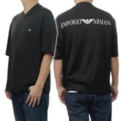 EMPORIO ARMANI �G���|���I�A���}�[�j �����Y �N���[�l�b�N �o�b�N�v�����gT�V���c EM005277 AF24470 �u���b�N 2026�t�ĐV��