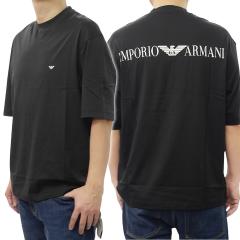 EMPORIO ARMANI �G���|���I�A���}�[�j �����Y �N���[�l�b�NT�V���c EM005737 AF24470 �u���b�N 2026�t�ĐV��