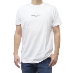 FRED PERRY �t���b�h�y���[ �����Y�N���[�l�b�NT�V���c M4580 / EMBROIDERED T-SHIRT �z���C�g ��Ԑl�C���i
