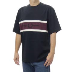 FRED PERRY �t���b�h�y���[ T�V���c �����Y �N���[�l�b�NT�V���c ���� �g�b�v�X M2405 / EMBROIDERED PANEL T-SHIRT �u���b�N 2026�t�ĐV
