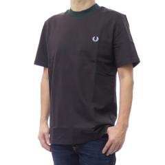 FRED PERRY �t���b�h�y���[ �����Y�N���[�l�b�NT�V���c M6581 / FINE STRIPE HEAVYWEI GHT T-SHIRT �O���[���~���b�h 2026�t�ĐV��