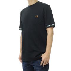 FRED PERRY �t���b�h�y���[ T�V���c �����Y �N���[�l�b�NT�V���c ���� �g�b�v�X M2477 / JACQUARD CUFF T-SHIRT �u���b�N 2026�t�ĐV��