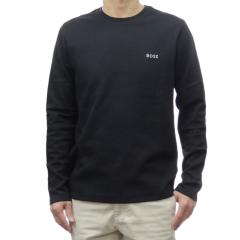 HUGO BOSS �q���[�S�{�X �����Y�N���[�l�b�N�����OT�V���c 50535870 10269584 / Waffle LS-Shirt �u���b�N ��Ԑl�C���i