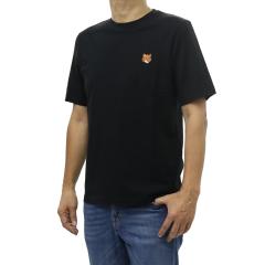MAISON KITSUNE ���]���L�c�l T�V���c �����Y �N���[�l�b�NT�V���c ���� ��100�� PM00107KJ7026 / FOX HEAD REGULAR TEE-SHIRT �u���b�N 