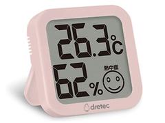 DRETEC(ドリテック) 温湿度計 デジタル 温度計 湿度計 大画面 コンパクト ピンク