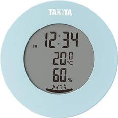 タニタ 温湿度計 時計 温度 湿度 デジタル 卓上 マグネット ライトブルー TT-585 BL