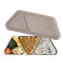 シービージャパン 弁当箱 フードマン おにぎり 400ML 抗菌仕様 グレー 立てて運べる 薄型弁当箱 4点ロックでしっかり固定 Wシーリングで