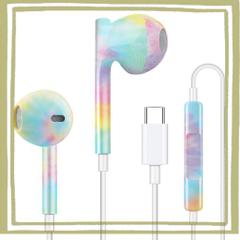 タイプC イヤホン 有線 TYPE-C マイク付き Cタイプ イヤフォン USB C イアホン いやほん ステレオ 重低音 ハンズフリー通話対応 音量調整
