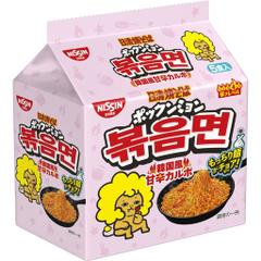 日清食品 日清焼そば ポックンミョン 韓国風甘辛カルボ 5食パック インスタント袋麺 500G×6個