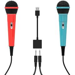 ELNICEC SWITCH用 カラオケマイク「2022年NEWモデル」 有線 マイク 2本 2.0USB 高集音力 2人同時に