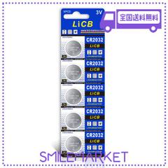 LICB 5個入 CR2032 コイン形 リチウム電池 3V 2032 水銀ゼロシリーズ ボタン電池