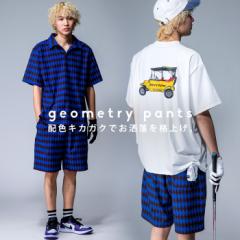 大人気！再入荷予定あり!ANTIQUA GOLF×STCH 幾何学柄 ハーフパンツ メンズ 送料無料・再販。メール便不可【Z】