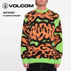 VOLCOM/�{���R�� �����Y �Z�[�^�[ FA ZEPHYR SWEATER 2024 FALL ���M�����[�t�B�b�g �N���[�l�b�N �w�r�[�E�F�C�g �X�L�[ �X�m�{ �h��  A