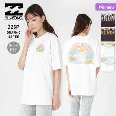 BILLABONG ビラボン 半袖 Tシャツ レディース BC013-209 ロゴ はんそで バックプリント ティーシャツ クルーネック ルーズフィット 女性