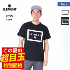 ELEMENT エレメント 半袖 Tシャツ メンズ BA021-202 ロゴ ホワイト トップス 黒 ティーシャツ クルーネック 白 ブラック 男性用 送料無料