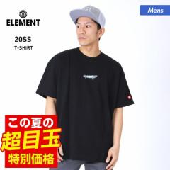 ELEMENT エレメント 半袖 Tシャツ メンズ BA022-218 ロゴ トップス 黒 ティーシャツ クルーネック ブラック 男性用 送料無料