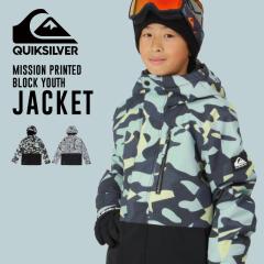 QUIKSILVER/NCbNVo[ WjA Xm[WPbg MISSION PRINTED BLOCK YOUTH JK 2024-25 SNOW EQBTJ03196