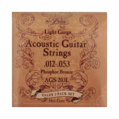 アコースティックギター弦 12-53 3セットパック アリア ARIA AGS-203L