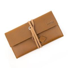 手巻きたばこ 三つ折りシャグポーチ 牛革(型押し)ブラウン　美錠【S-75H】 1.jpg