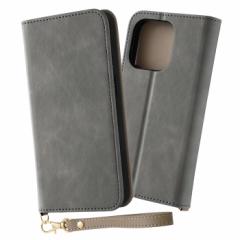 iPhone15Pro �P�[�X �蒠�^ �ϏՌ� ���U�[ Raffine �O���[ �J�o�[ �A�C�t�H�� �X�}�z�P�[�X