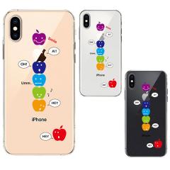 iPhone XS X �P�[�X �\�t�g�P�[�X �N���A ���C�����X�[�d�Ή� APPLE FACE �A�C�t�H�� �e���G�X �e�� �J�o�[ �X�}�z�P�[�X