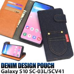 Galaxy S10 SC-03L SCV41 �P�[�X �蒠�^ �f�j�� �J�o�[ �T���X�� �M�����N�V�[ �G�X�e�� �X�}�z�P�[�X