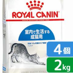 ロイヤルカナン 猫用 キャットフード 猫 インドア 室内で生活する成猫用 生後12ヵ月齢から7歳まで 2kg×4袋 ジップ付(キャ