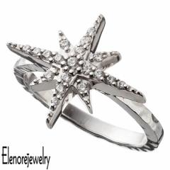 エレノアジュエリー Elenore Jewelry シルバー リング ノース スター 星 レディース キュービックジルコニア 9号 11号 13号 15号 ELR0059