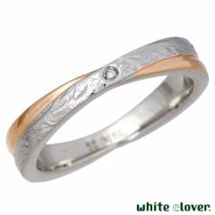ホワイトクローバー white clover ステンレス リング 指輪 レディース ハワイアンジュエリー ダイヤモンド Xクロス 7〜13号 アレルギーフ