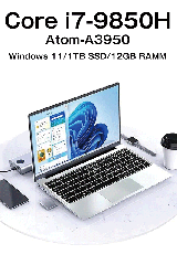 xia man 14.1�C���` Windows 11 Pro���� �m�[�g�p�\�R�� Core i7 9850H 1TB SSD 12GB RAM 