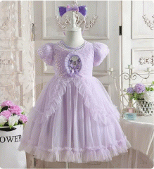 ���̎q �N���~����� �q���� ���� �����s�[�X �v�����Z�X�h���X 90cm-140cm �s���N �p�[�v�� 2�F ���킢�� �p�[�e�B�[  �v�����Z�X�t�@�b