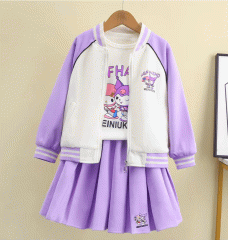 �N���~����� �����f�B����� ���̎q �q���� �����̃c�[�s�[�X�Z�b�g �Z�[�^�[+�V���c�{�X�J�[�g 3�_�Z�b�g 120-170cm �p�[�v�� �J�W���A