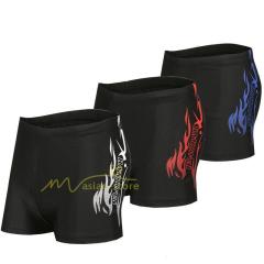 アリーナ 男性用 競泳水着 ハーフスパッツ（ブラック/レッド・サイズ