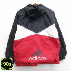 �Ò� �A�f�B�_�X adidas ���� �i�C���� �W���P�b�g �p�[�J�[ ���f�B�[�X 90�N�� 90s �r�b�O���S �}���`�J���[ ���� �u���b�N  ���� �Ò�