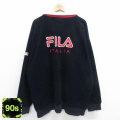 �Ò� �t�B�� FILA ���� �n�[�t�W�b�v �t���[�X �W���P�b�g �����Y 90�N�� 90s �r�b�O���S �C�^���A �h�J �傫���T�C�Y �����O ���� �Ò�