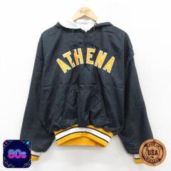 �Ò� �f�����O ���� �n�[�t�W�b�v �i�C���� �W���P�b�g �����Y 80�N�� 80s ATHENA USA�� �^���� ���� �u���b�N M�T�C�Y ����  ���� �Ò�