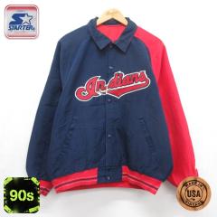 �Ò� �X�^�[�^�[ STARTER ���� �i�C���� �W���P�b�g �����Y 90�N�� 90s MLB �C���f�B�A���X �N���[�u�����h �X�i�b�v�{�^�� USA�� �l�C�r