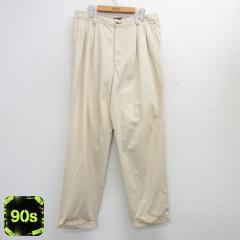 �Ò� �g�~�[�q���t�B�K�[ TOMMY HILFIGER �u�����h �p���c �����Y 90�N�� 90s �x�[�W���n �J�[�L W36 ���� �{�g���X �����O ���� �Ò�