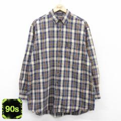 �Ò� �A�o�N�����r�[ Abercrombie&fitch ���� �u�����h �V���c �����Y 90�N�� 90s BIG SHIRT �����O�� �R�b�g�� �{�^���_�E��  ���� �Ò�