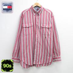 �Ò� �g�~�[�q���t�B�K�[ TOMMY HILFIGER ���� �u�����h �V���c �����Y 90�N�� 90s �����|�C���g���S �t���b�v�|�P�b�g �傫���T�C�Y �R