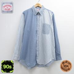 �Ò� Brooks Brothers �u���b�N�X�u���U�[�Y ���� �����u�����h �V���c �����Y 90�N�� 90s �傫���T�C�Y �����O�� �R�b�g�� �{�^���_�E��