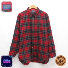 �Ò� �y���h���g�� PENDLETON ���� �V���c �����Y 80�N�� 80s �E�[�� �L���e�B���O �^�[�^�� �{�^���_�E�� USA�� ���b�h �`�F�b�N 26aug1