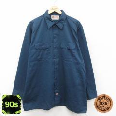 �Ò� �f�B�b�L�[�Y Dickies ���� ���[�N �V���c �����Y 90�N�� 90s �傫���T�C�Y �����O�� USA�� �� �l�C�r�[ spe XL�T�C�Y �� ���� �Ò�