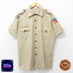 �Ò� ���� �{�[�C�X�J�E�g �V���c �����Y 80�N�� 80s USA�� �x�[�W�� �J�[�L XL�T�C�Y ���� �g�b�v�X ���� �Ò�