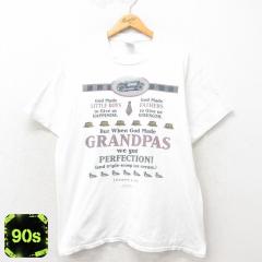 �Ò� ���� �r���e�[�W T�V���c �����Y 90�N�� 90s �O�����p �R�b�g�� �N���[�l�b�N �� �z���C�g XL�T�C�Y ���� ���� �Ò�